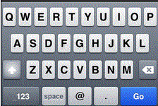 Vissa input typer ger anpassade tangentbord i iPhone